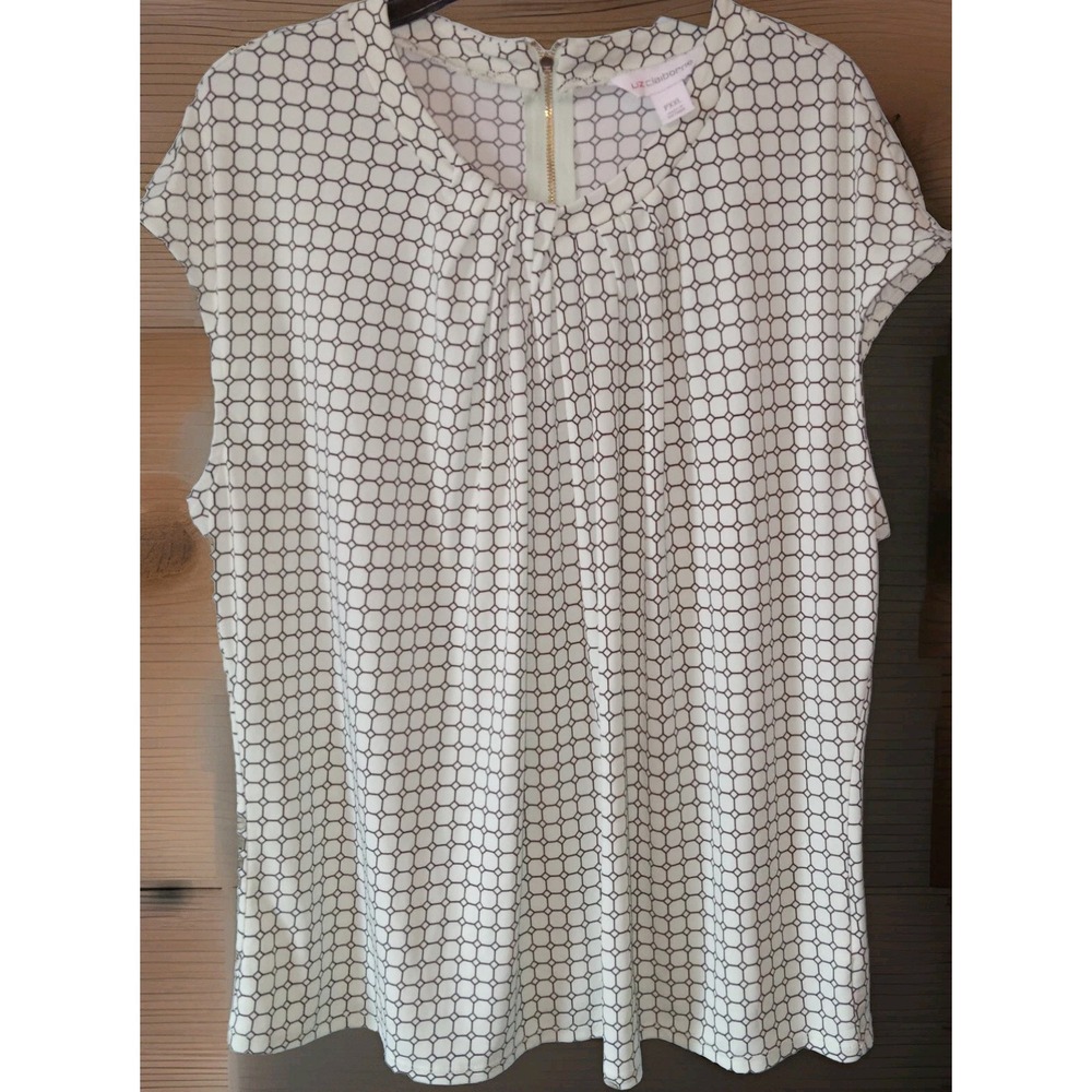 LIZ CLAIBORNE Womens  PXXL Mint Green sleeveless top blouse back‎ zip